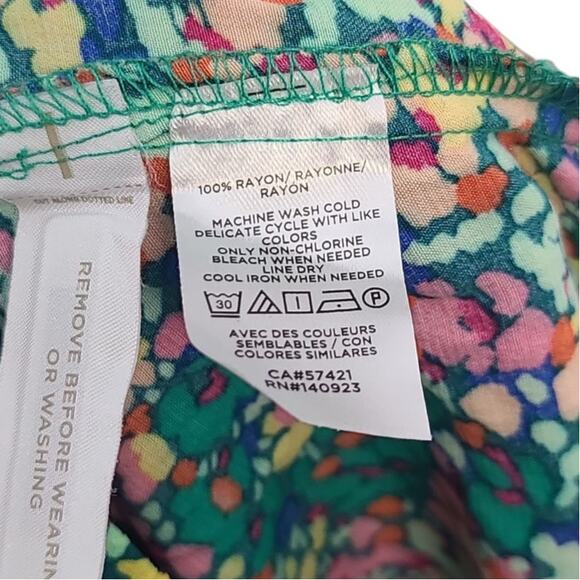 LOFT Green Floral Midi Skirt Size XL NWT - Picture 6 of 6